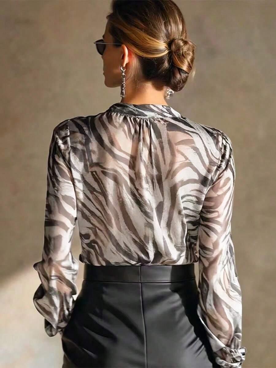 KOPERTOWA BLUZKA ANIMAL PRINT 