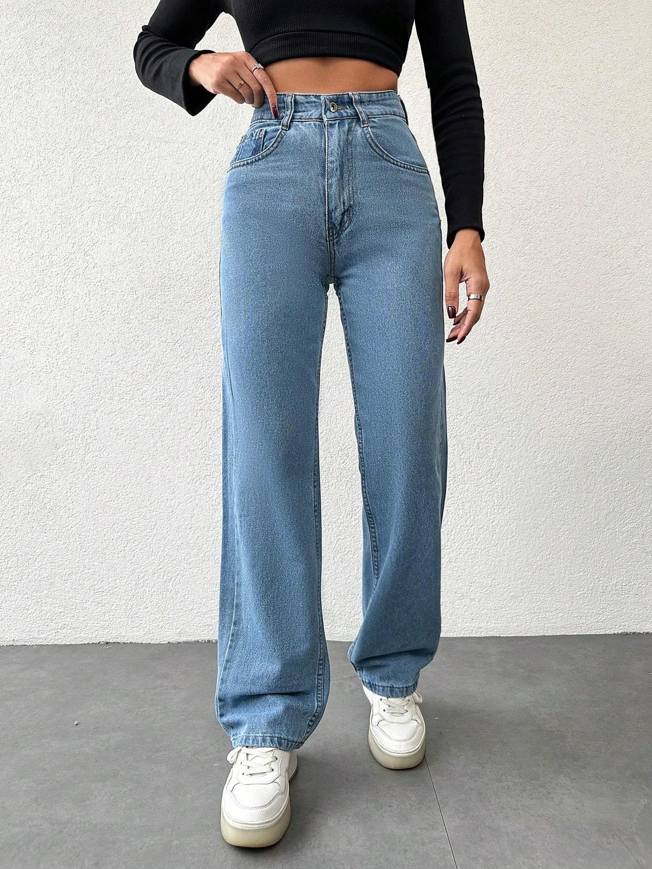 niebieskie jeansy casual