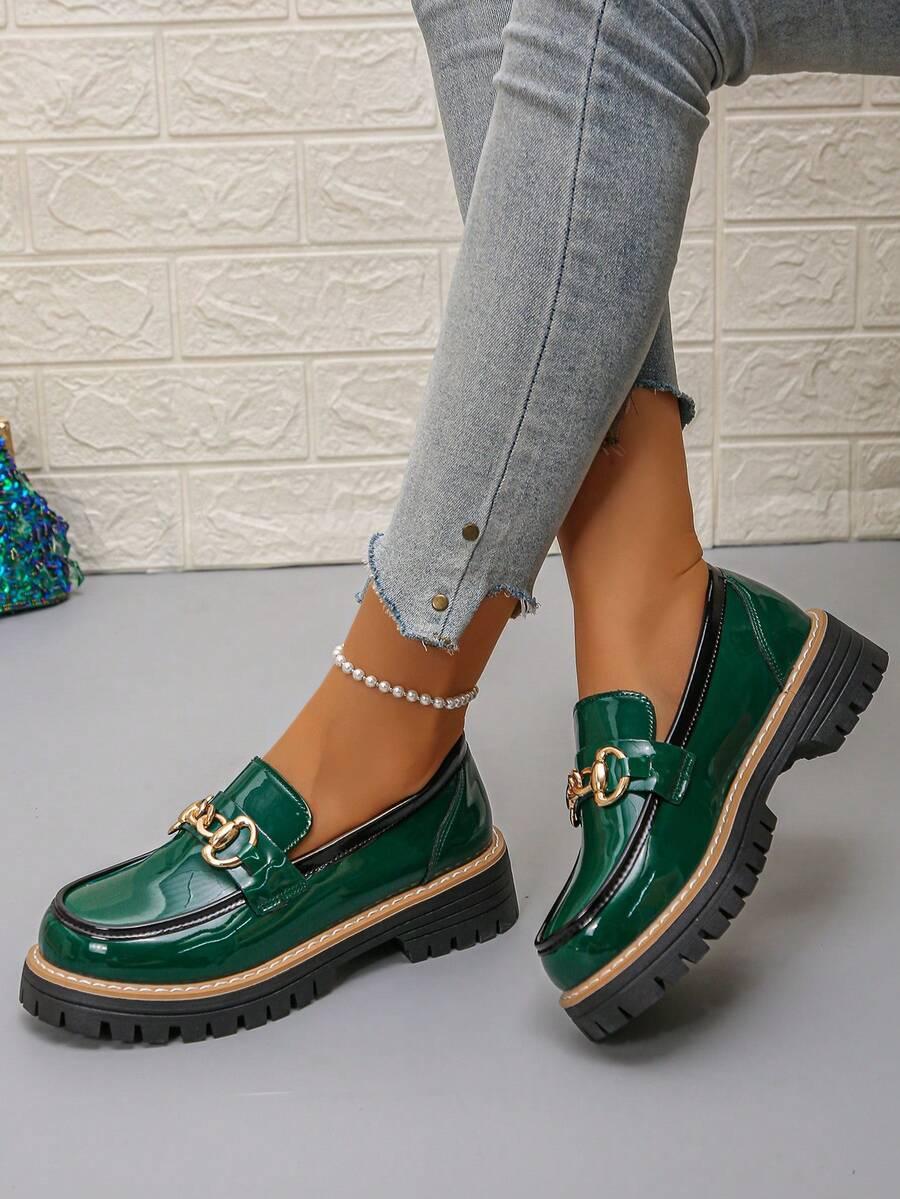 zielone MOKASYNY CASUAL