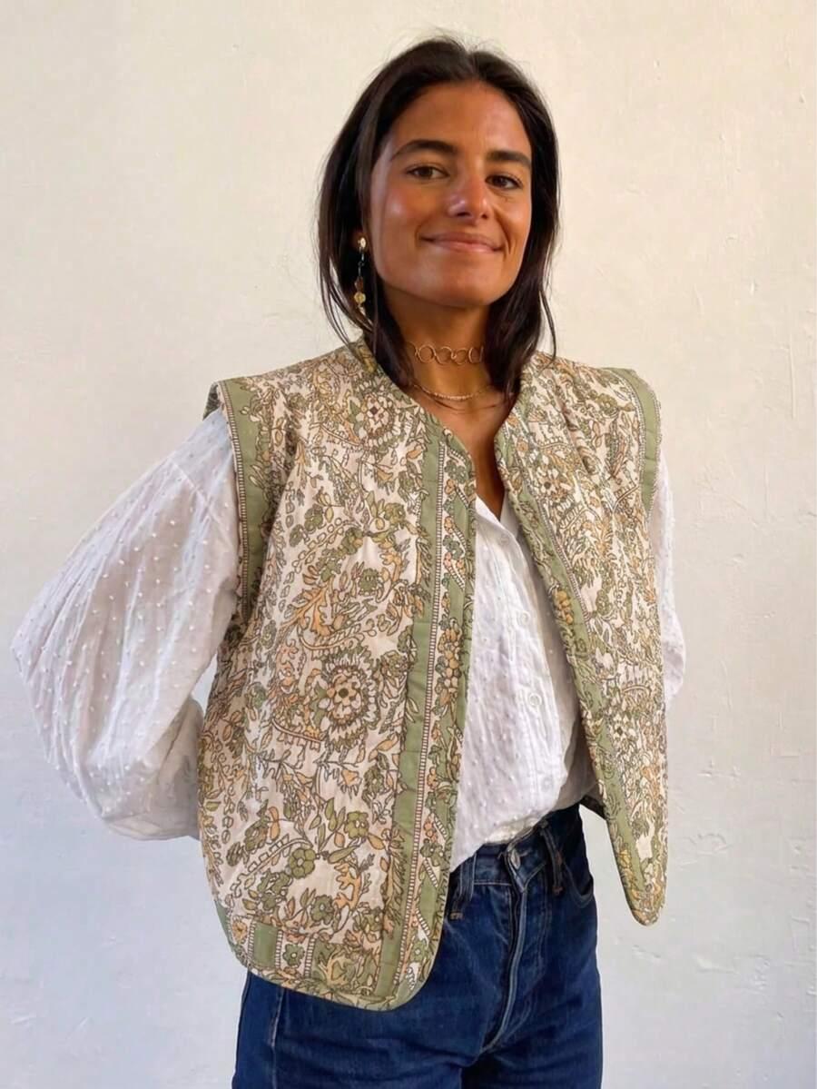 KAMIZELKA CASUAL KWIATY 