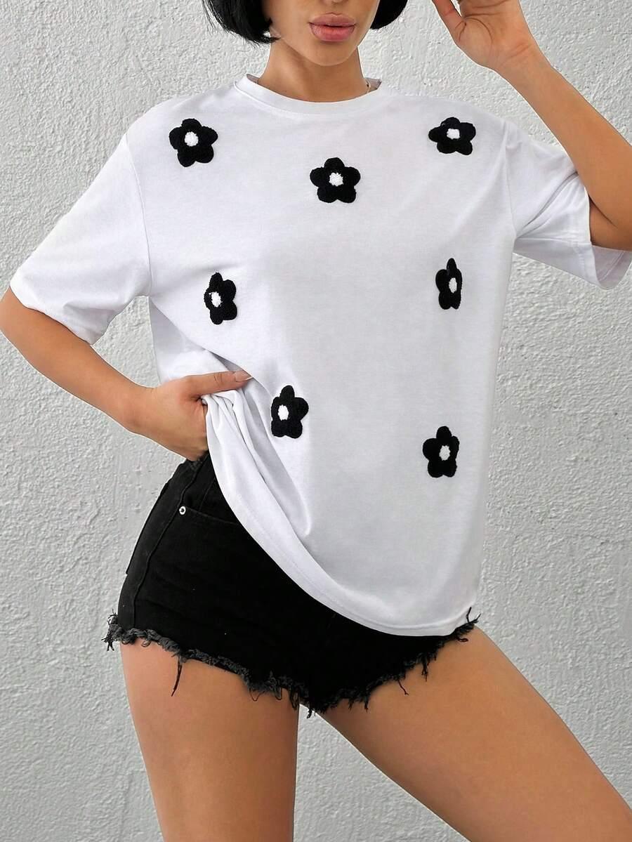 BIAŁY T-SHIRT haft