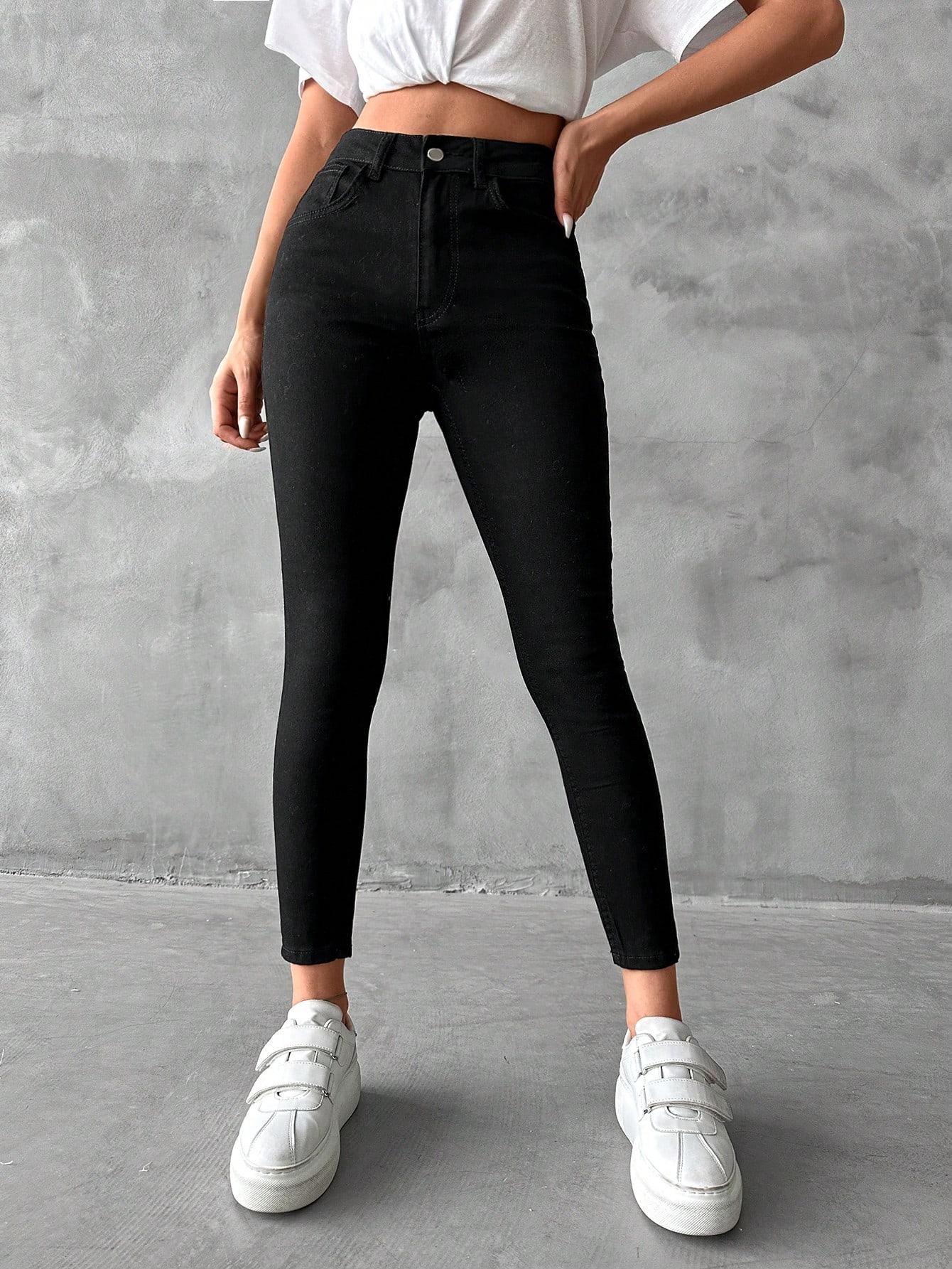 CZARNE SPODNIE JEANS