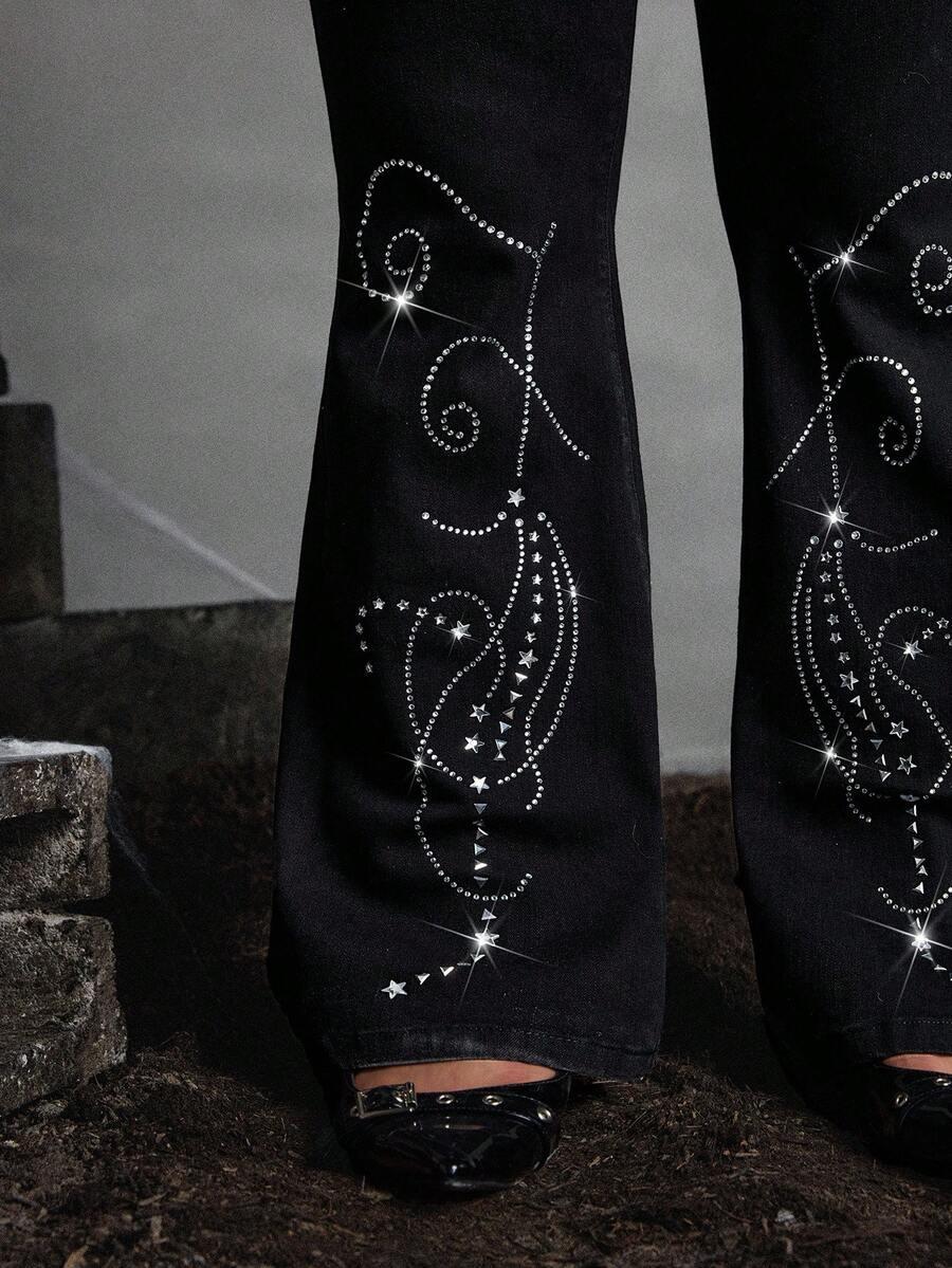 CZARNE SPODNIE JEANS