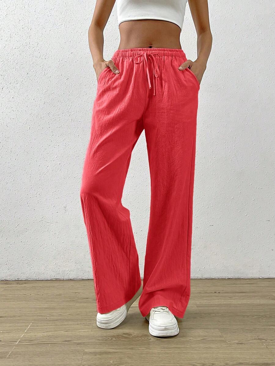 czerwone spodnie casual