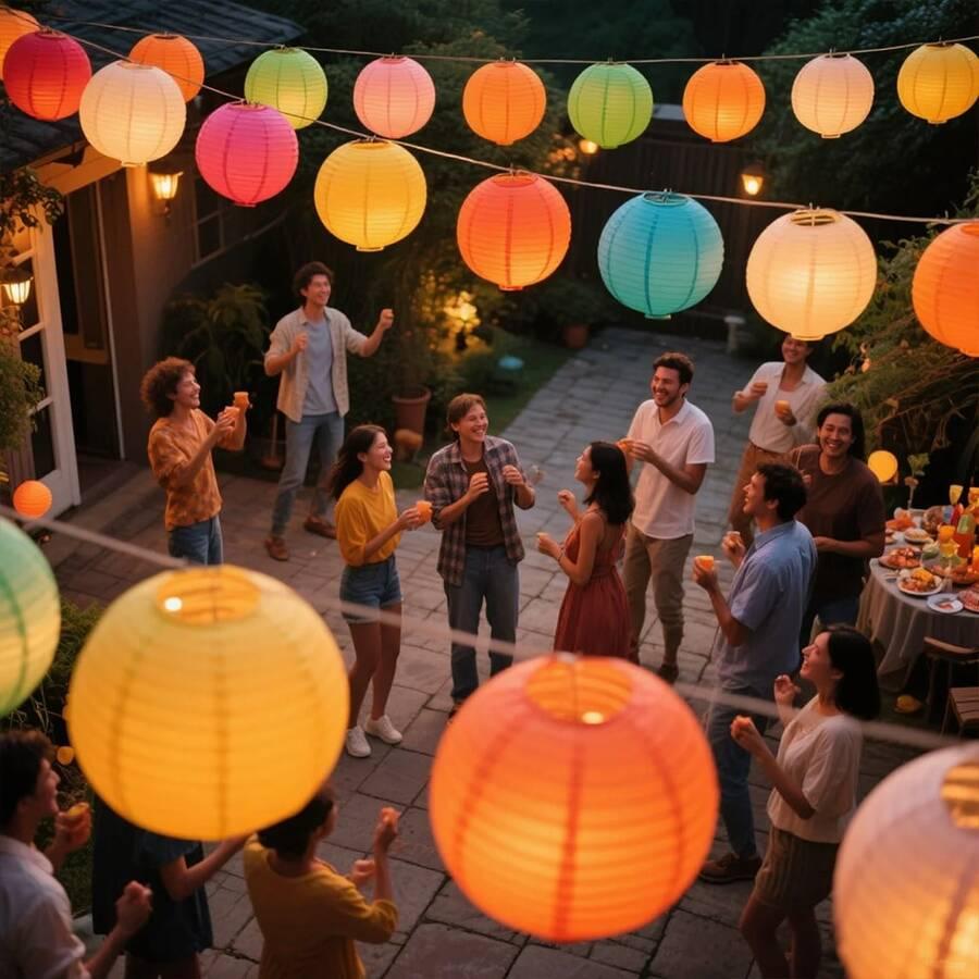 ŻÓŁTY LAMPION PAPIEROWY 10-PACK