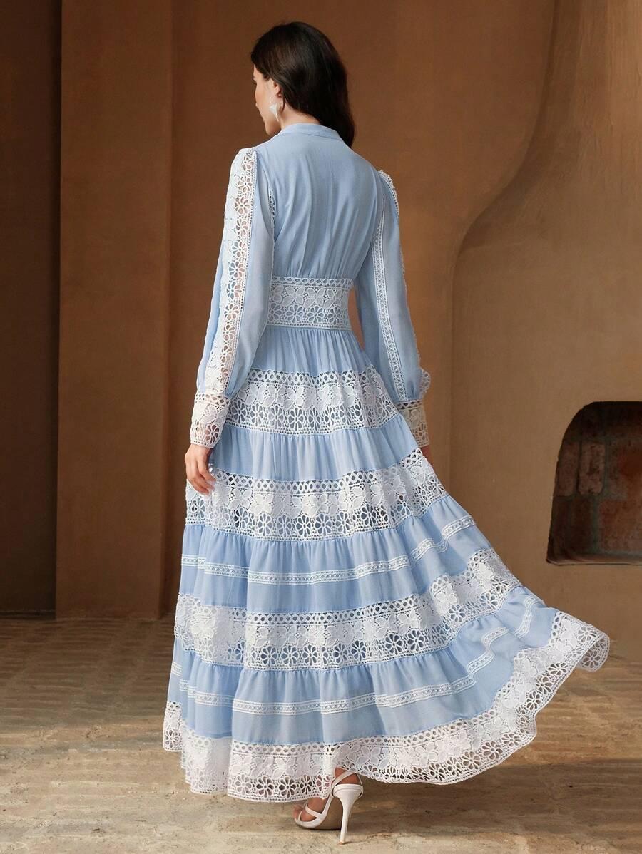 niebieska maxi sukienka