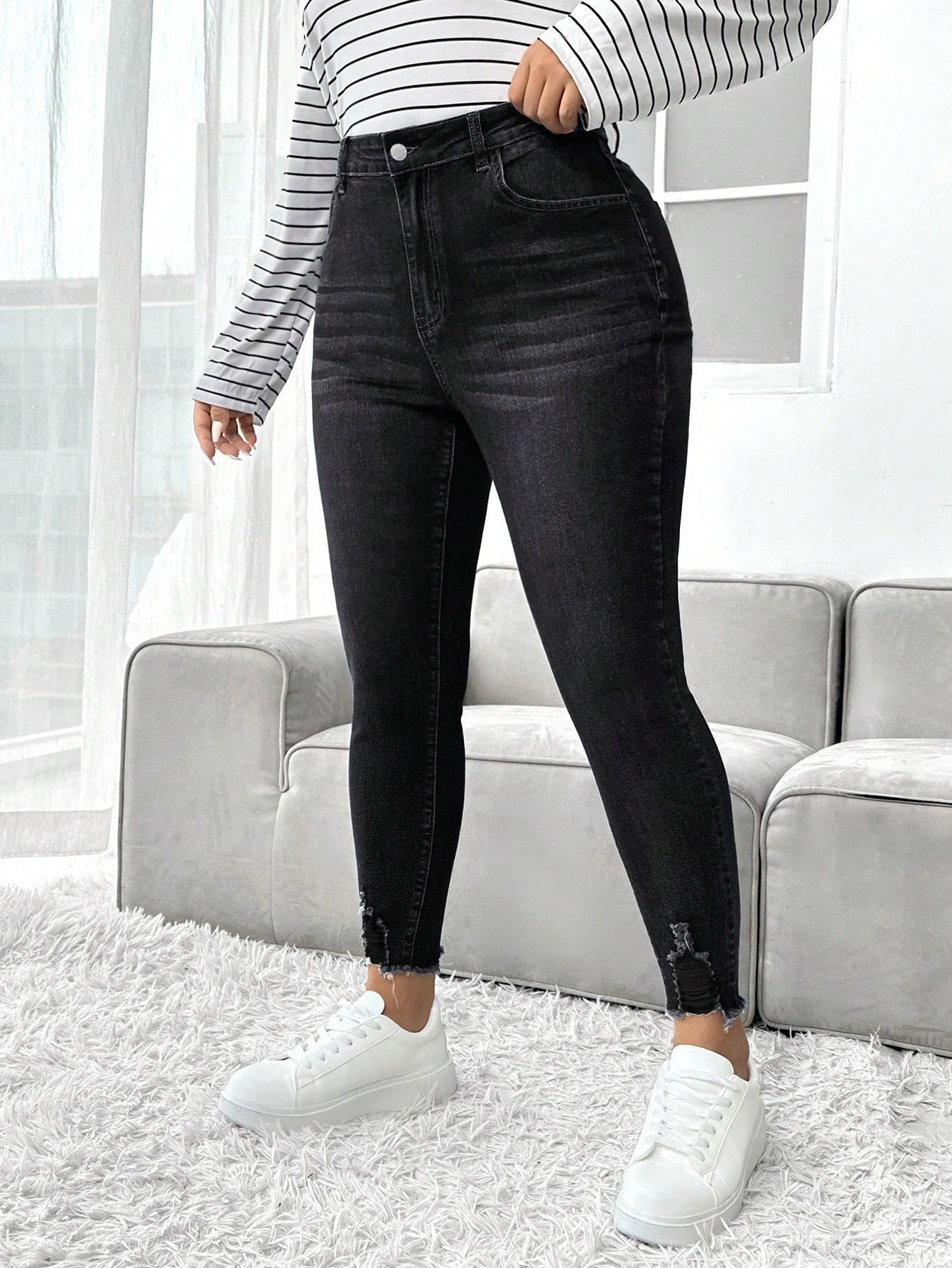 CZARNE SPODNIE JEANS