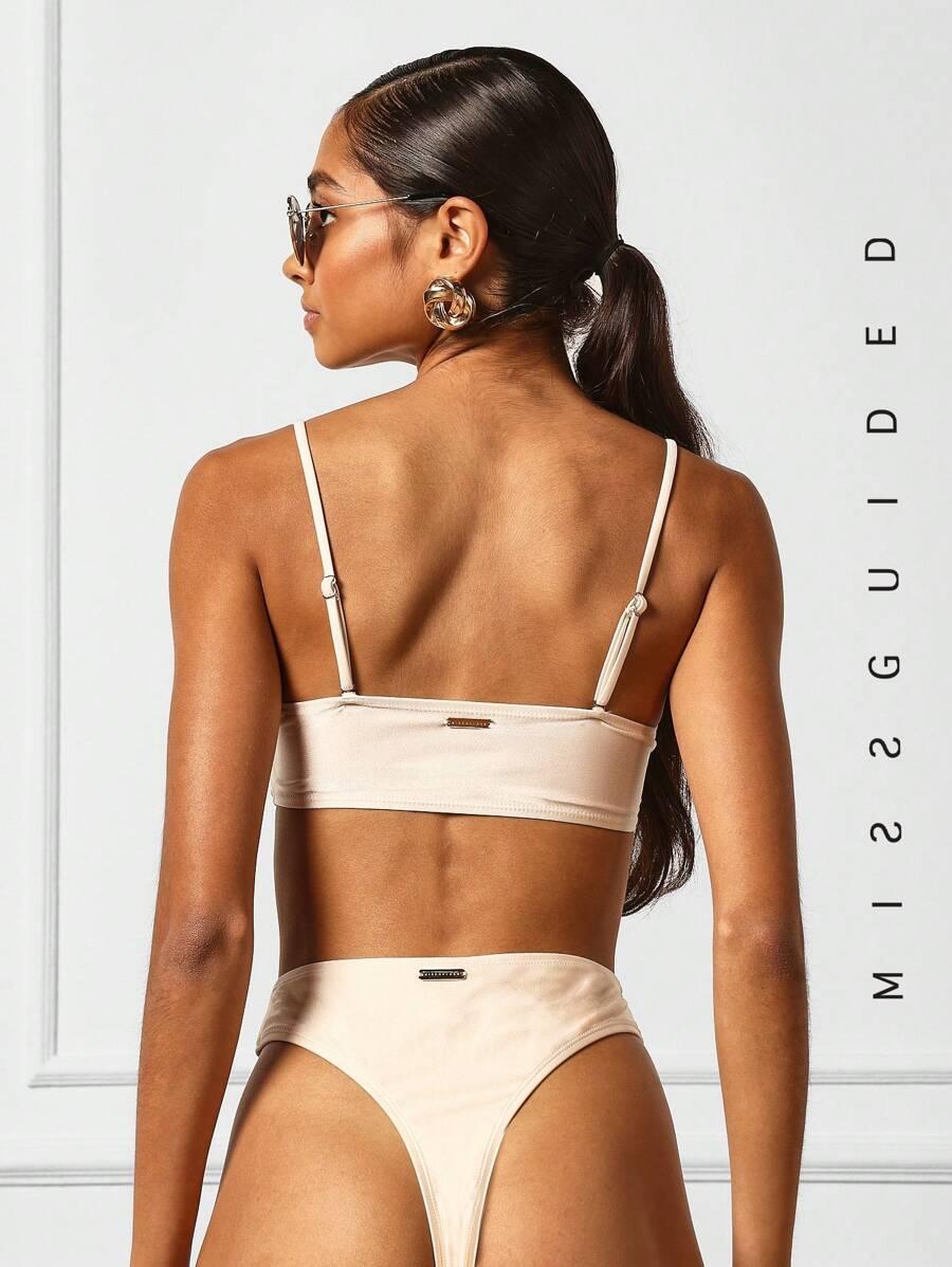 BEŻOWY DÓŁ OD BIKINI ZDOBIENIE
