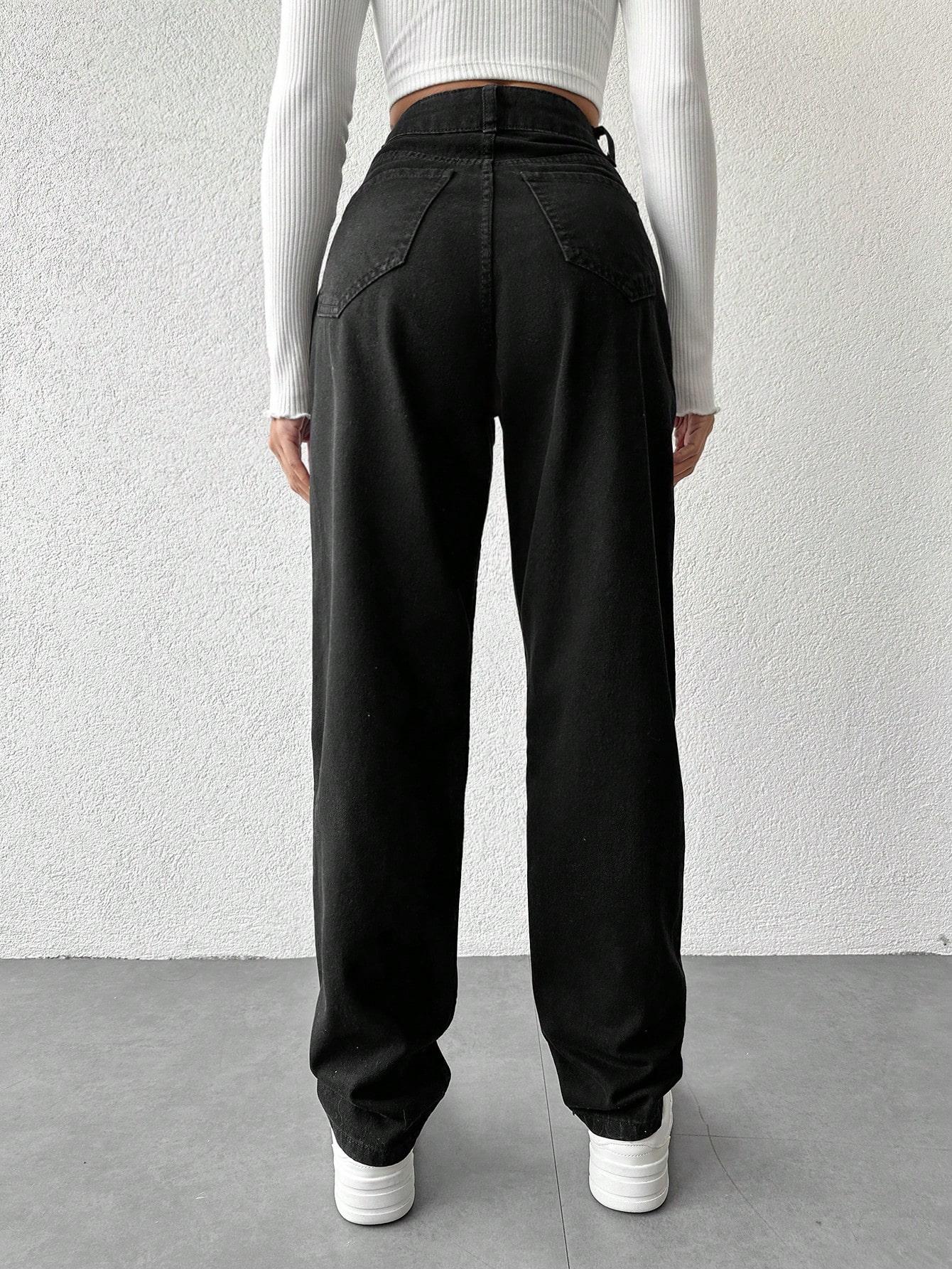 CZARNE SPODNIE JEANS