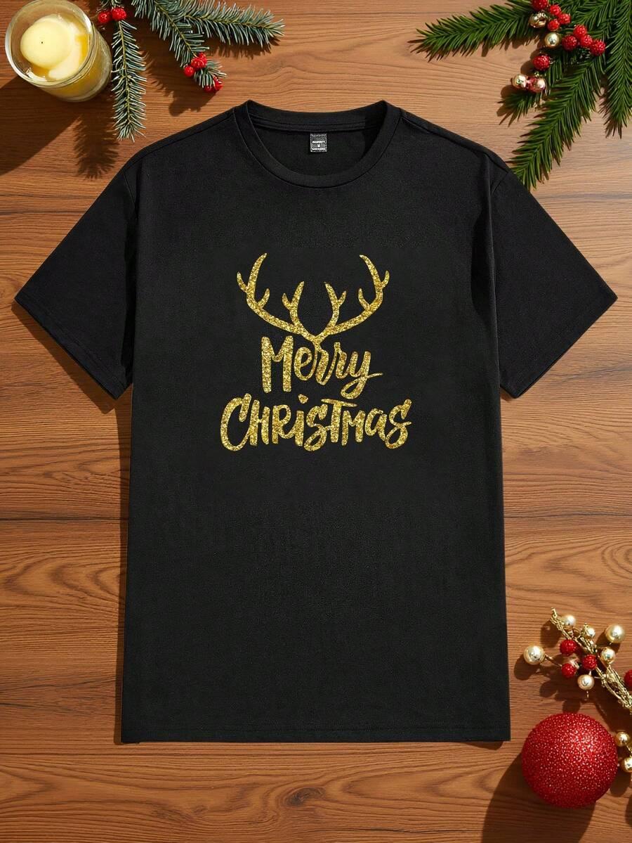 T-SHIRT ZE ŚWIĄTECZNYM NAPISEM