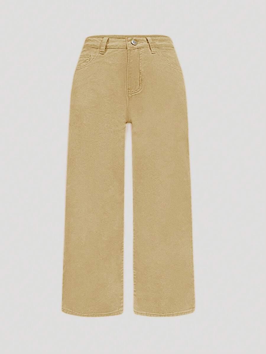 beżowe spodnie jeans 