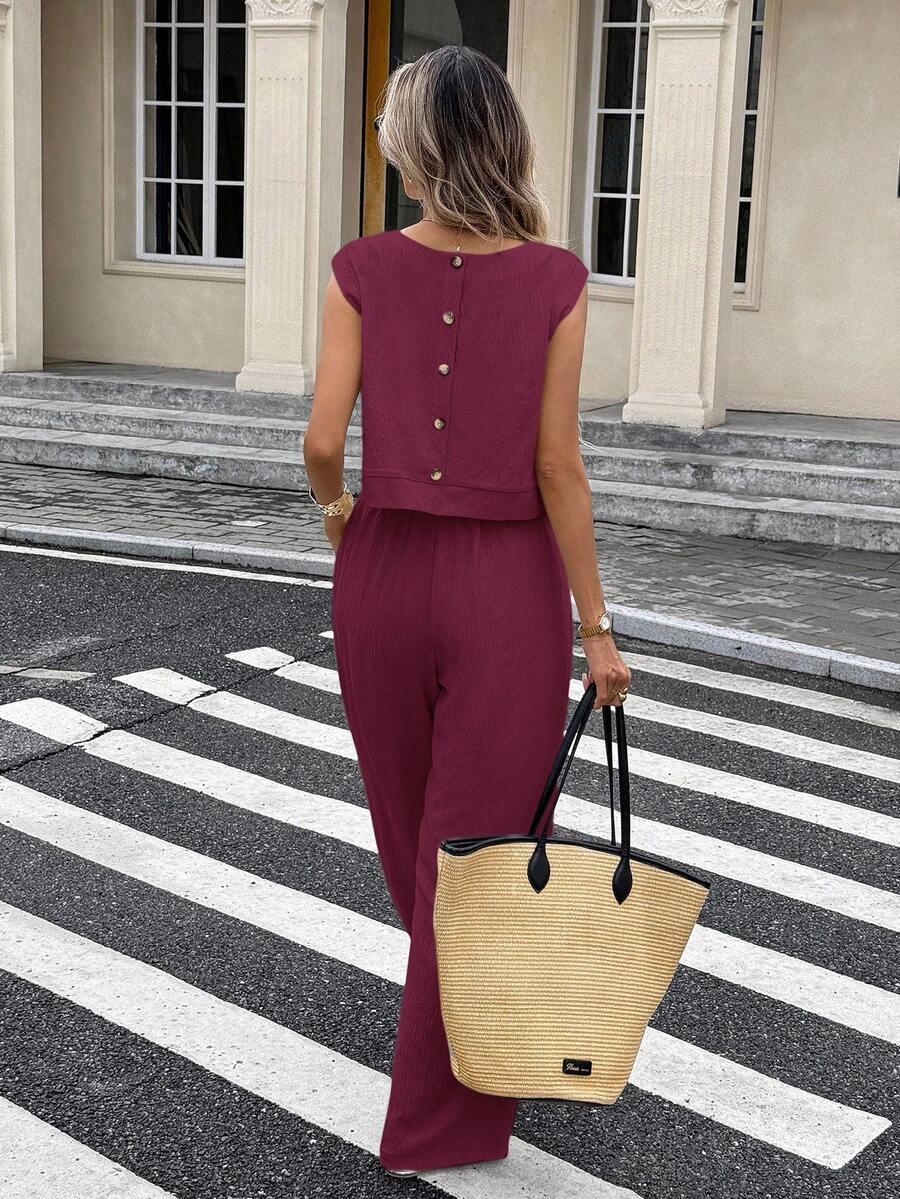 bordowa bluzka bez rękawów