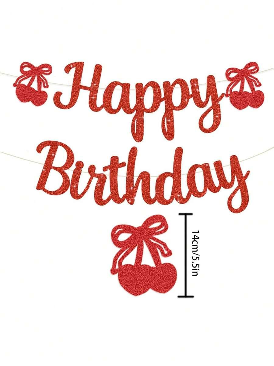 czerwony napis baner Happy Birthday