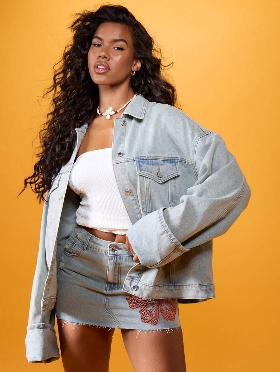 jeansowa kurtka oversize