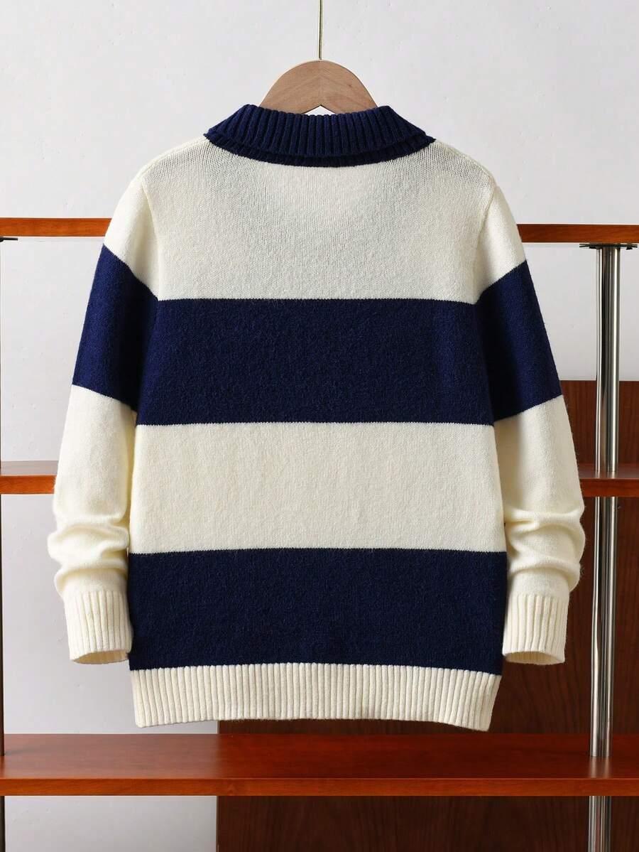 kolorowy sweter print paski 