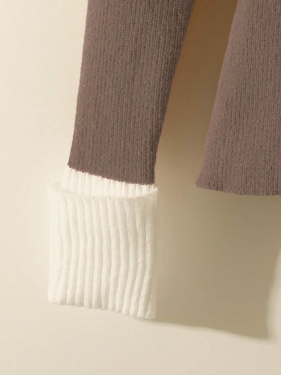 BRĄZOWY SWETER DŁUGI RĘKAW