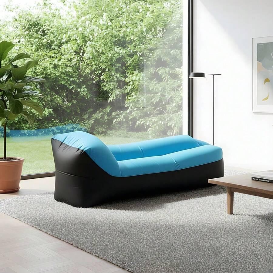 niebieska sofa dmuchana