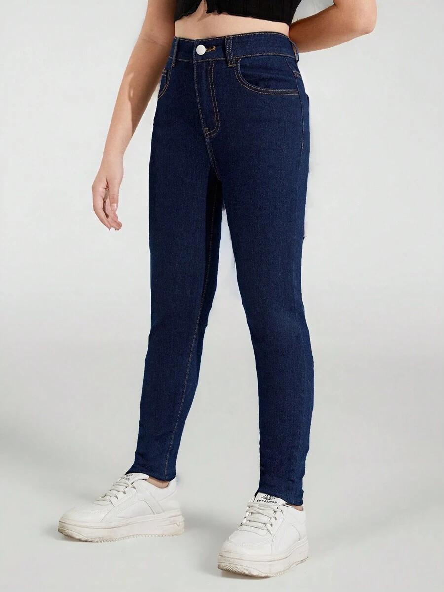 GRANATOWE SPODNIE JEANS