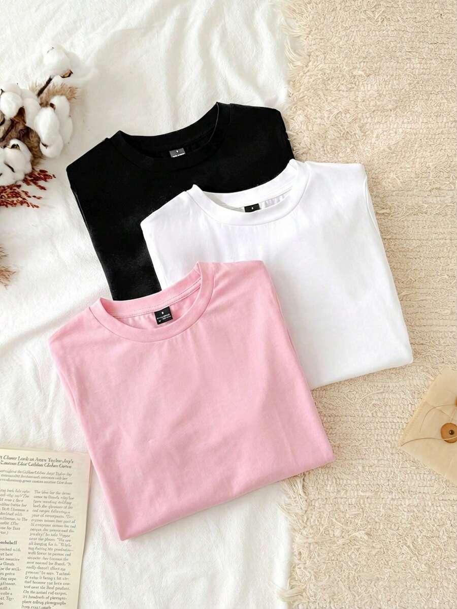 klasyczny gładki t-shirt 3-pack