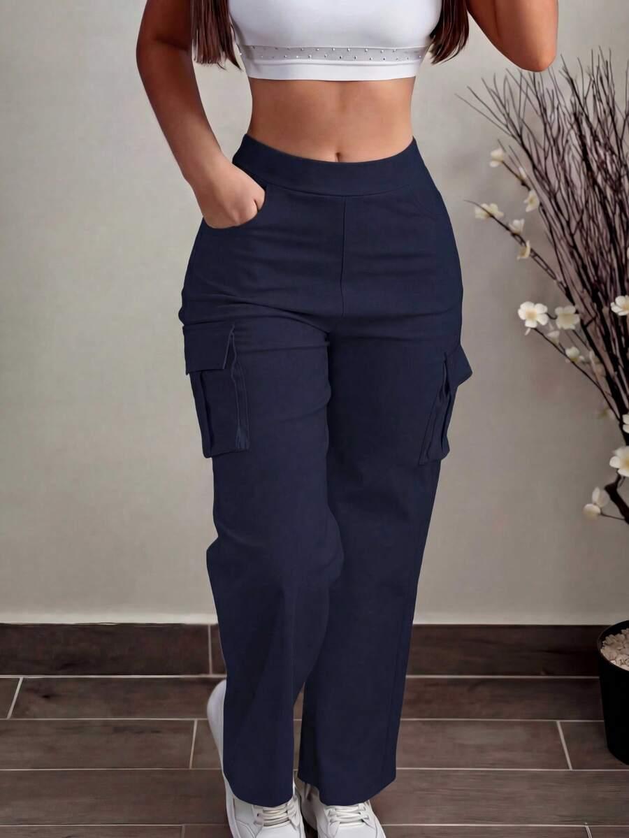 granatowe spodnie casual