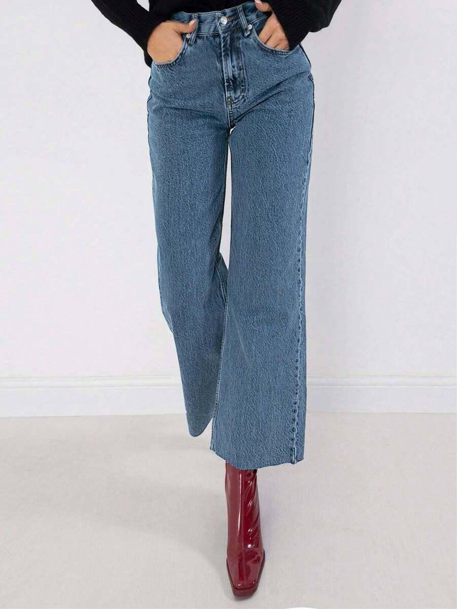 spodnie jeans wysoki stan 