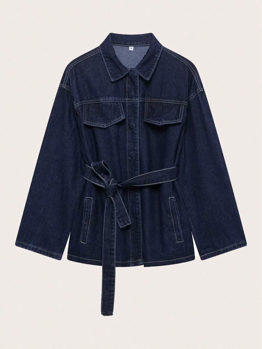 GRANATOWA KURTKA JEANS 