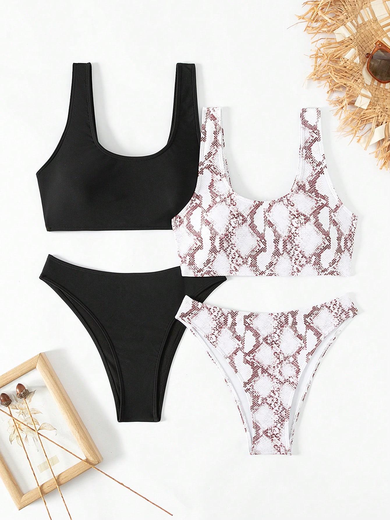 DWUCZĘŚCIOWY KOMPLET BIKINI DWA KOMPLETY 