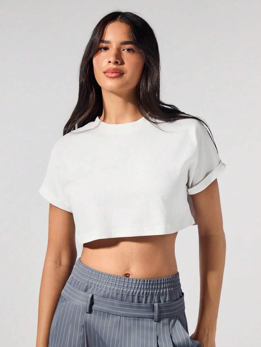 biały krótki t-shirt 