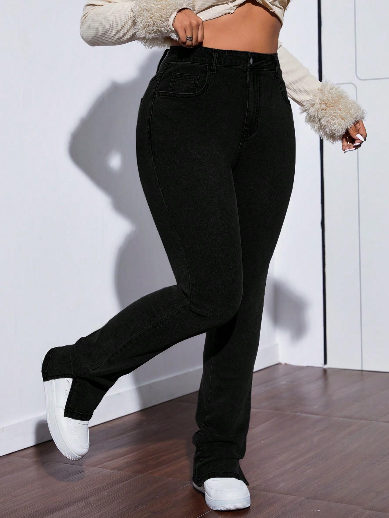 CZARNE SPODNIE JEANS