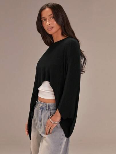 czarna bluzka oversize