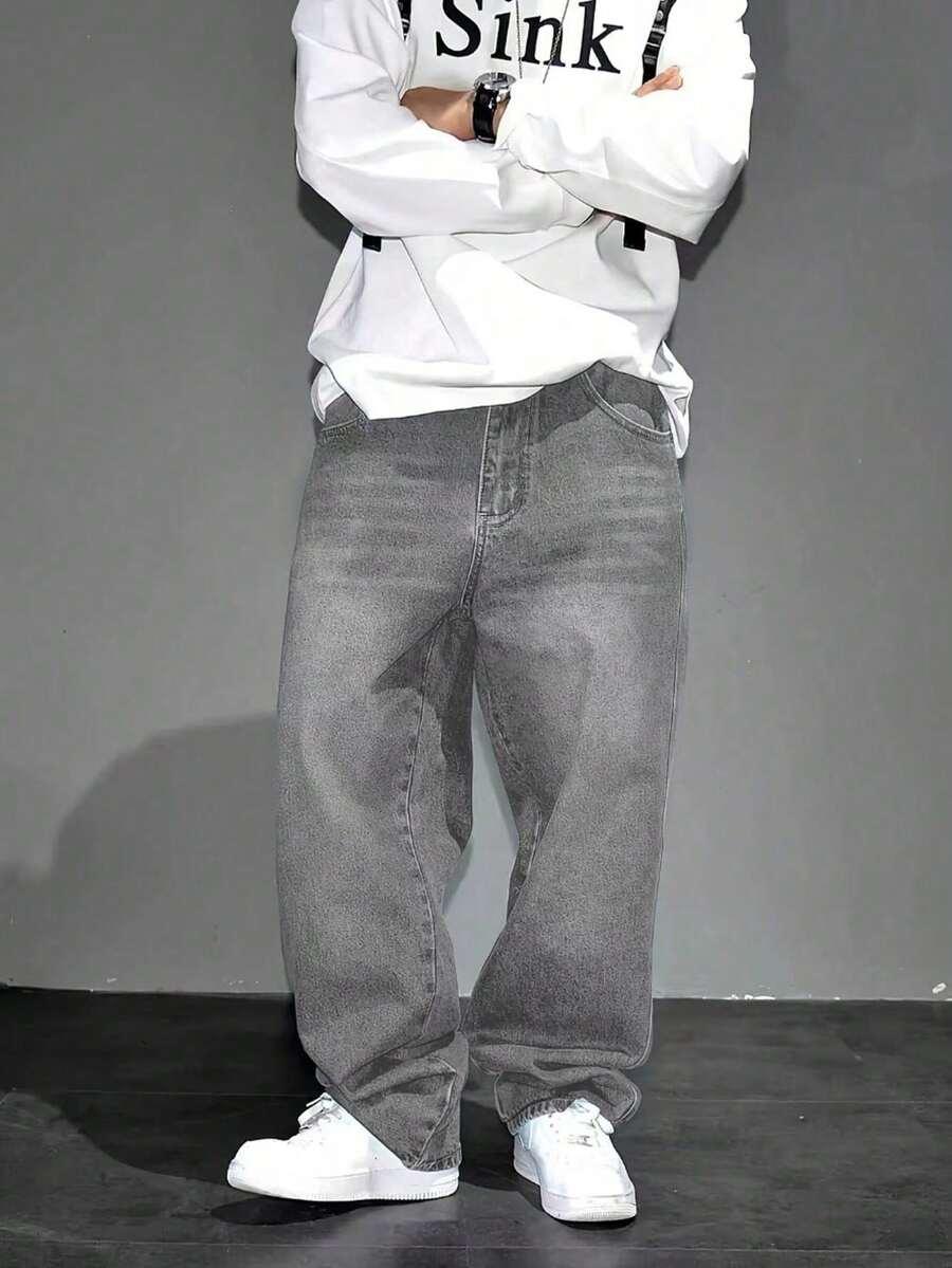 SZARE SPODNIE JEANS
