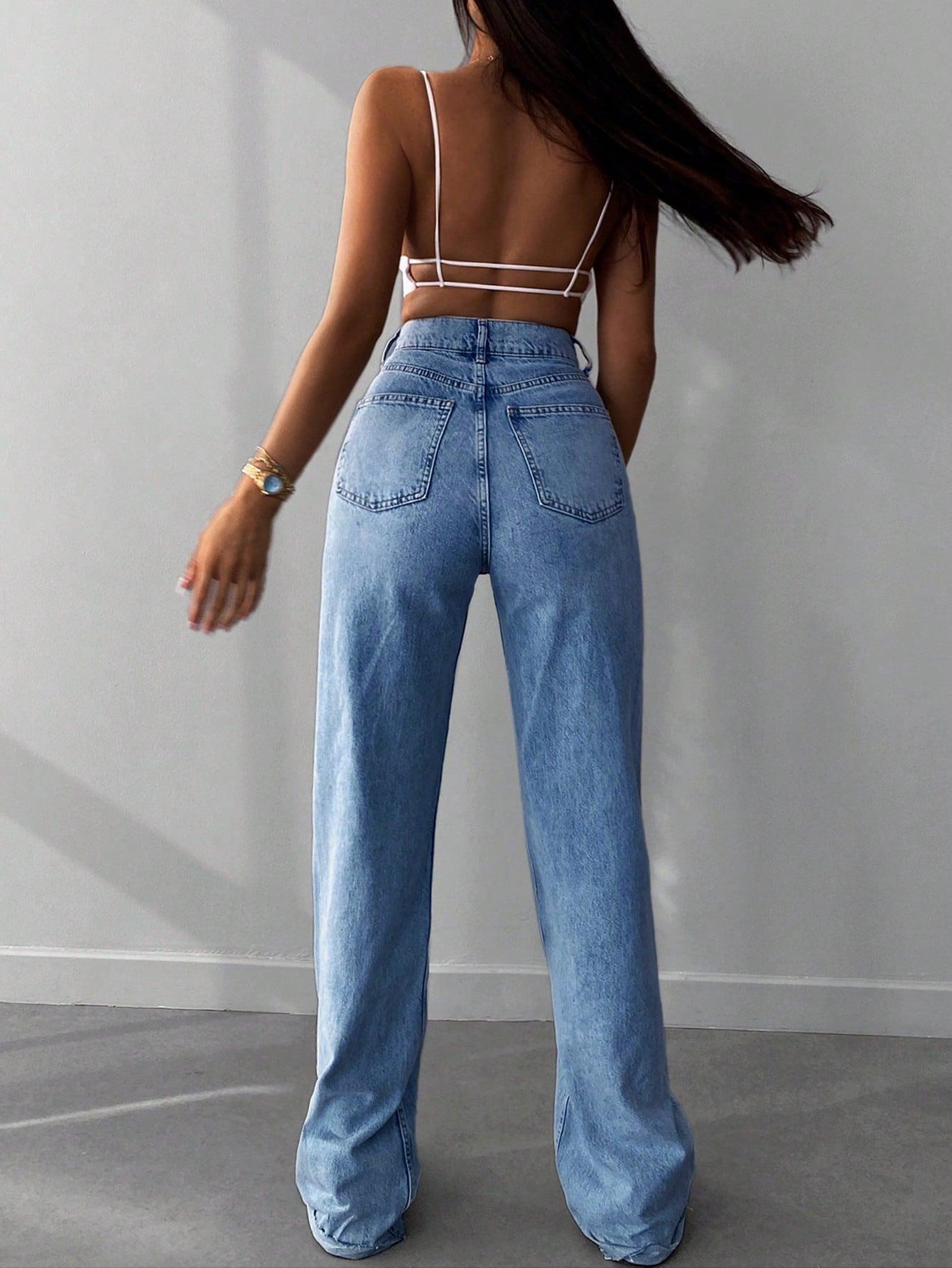 PROSTE SPODNIE JEANS WYSOKI STAN