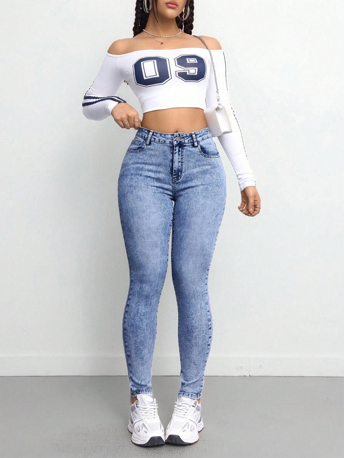 NIEBIESKIE SPODNIE JEANS HIGH WAIST
