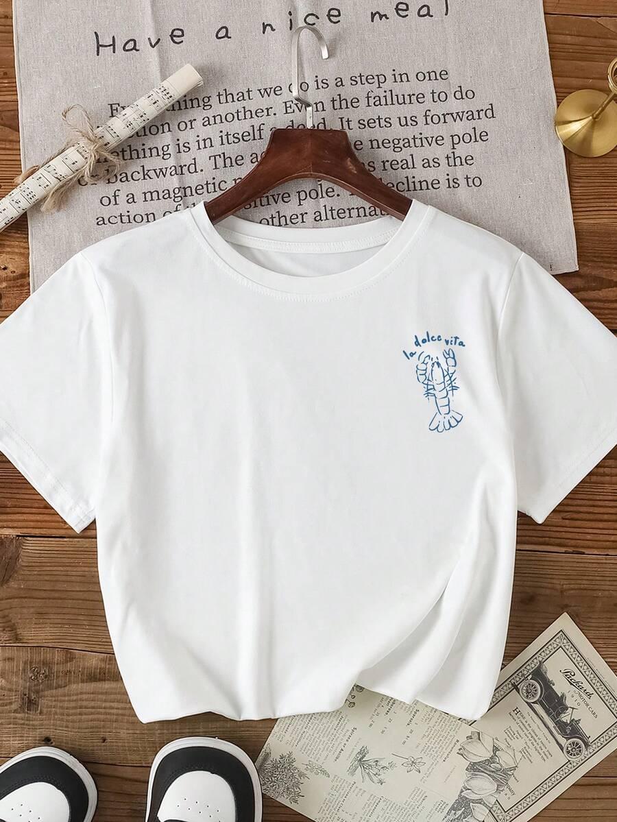 biały t-shirt nadruk