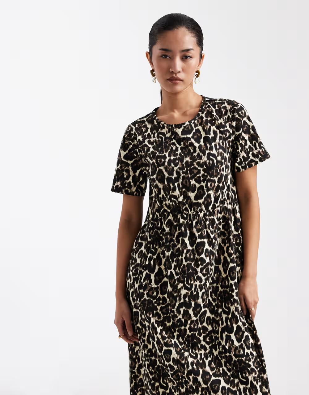 SUKIENKA KRÓTKI RĘKAW ANIMAL PRINT