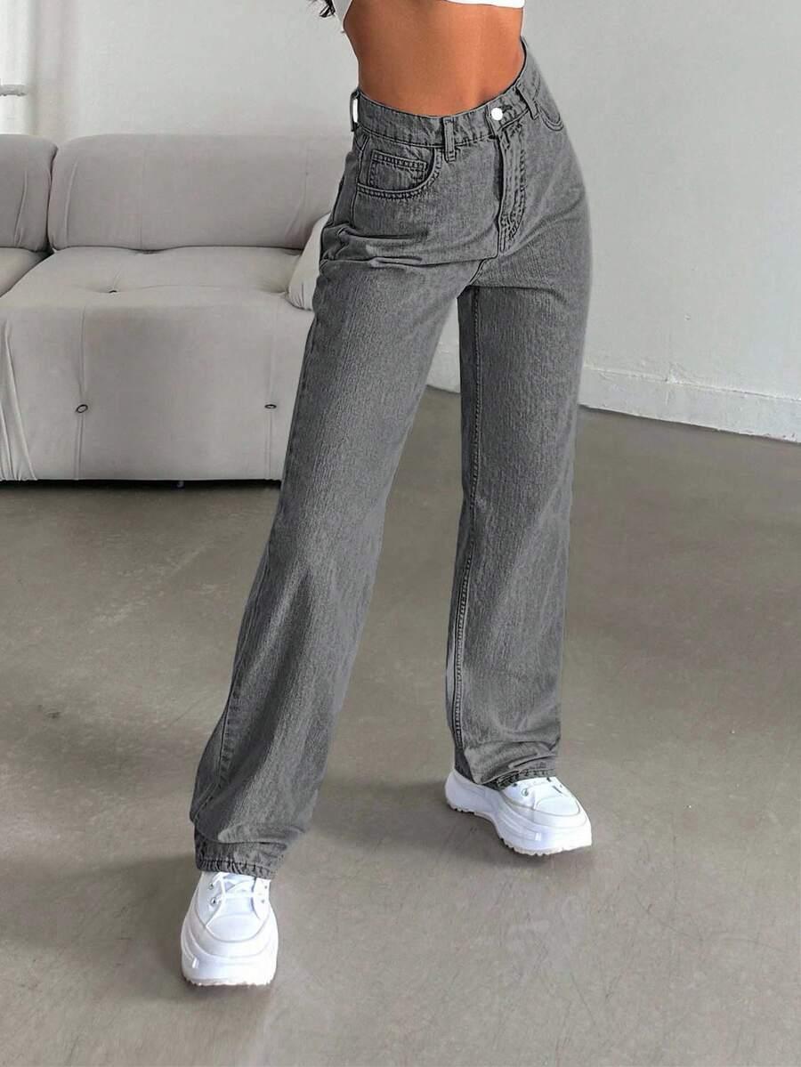 SZARE SPODNIE JEANS 