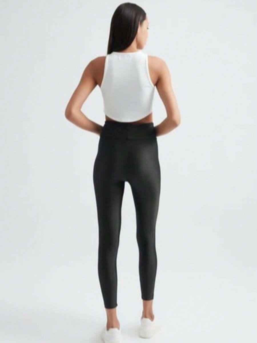 czarne legginsy wysoki stan