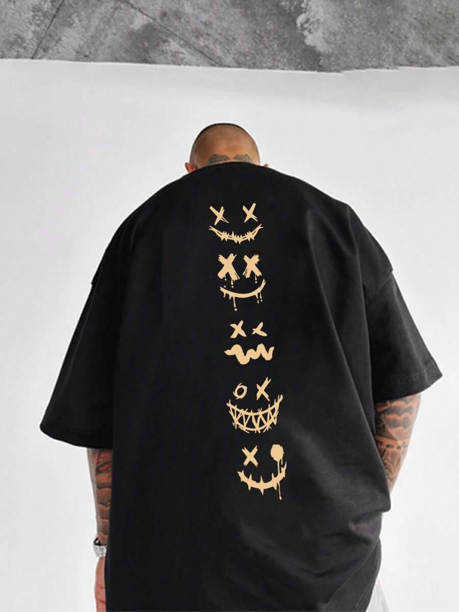 CZARNY T-SHIRT okrągły dekolt