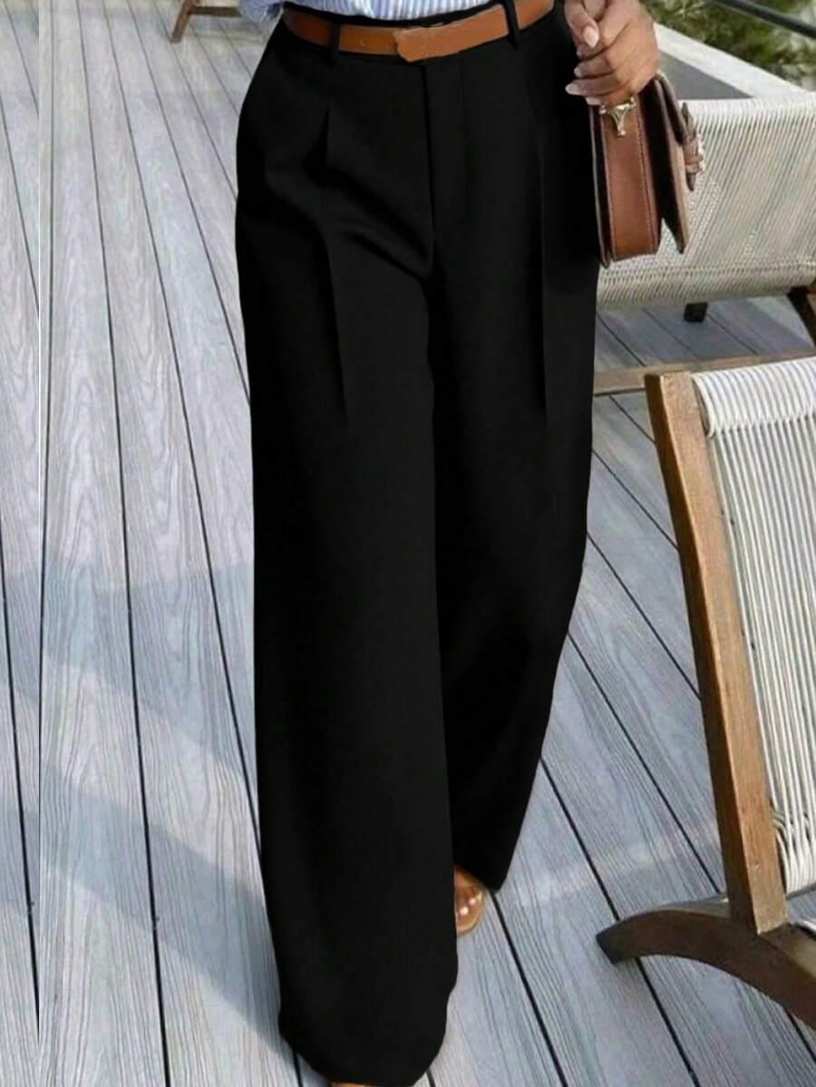 CZARNE ELEGANCKIE SPODNIE