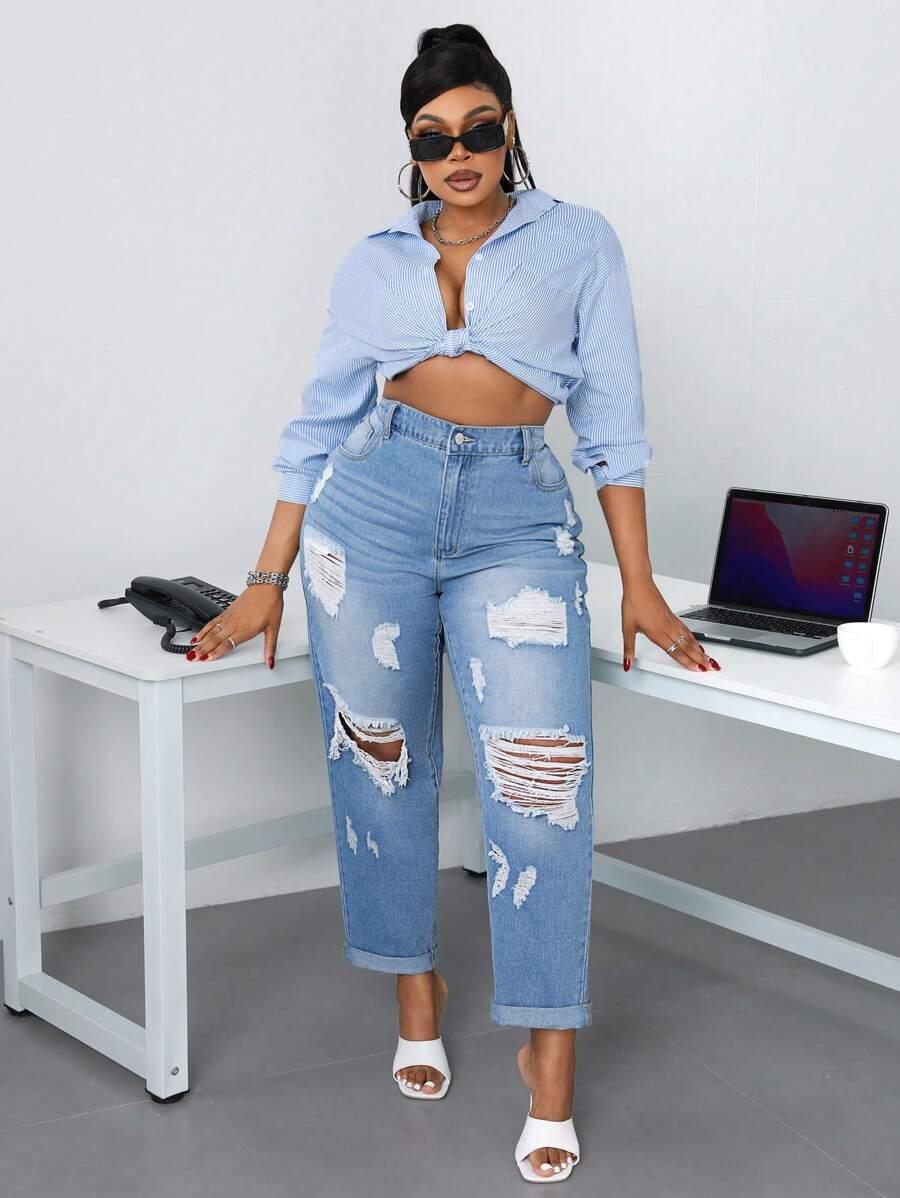 SPODNIE JEANS WYSOKI STAN