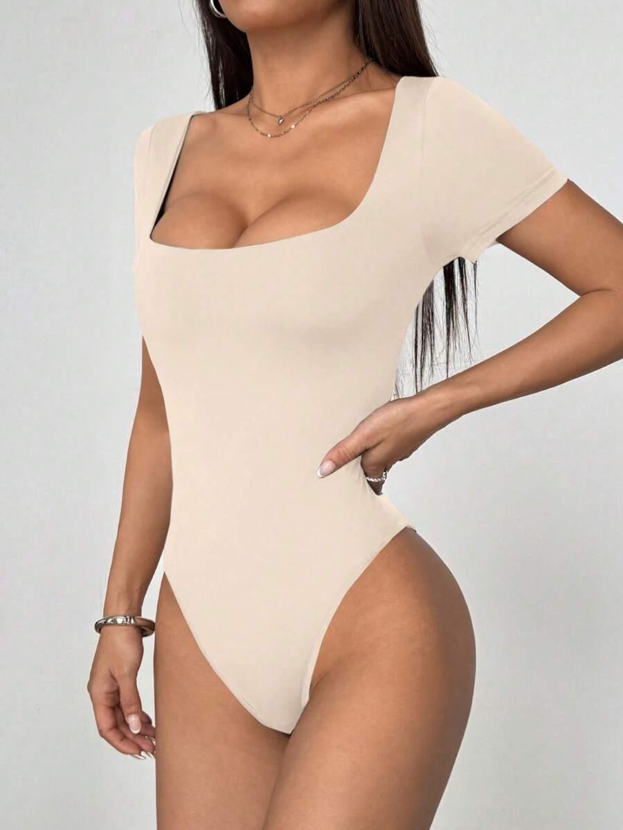 beżowe body krótki rękaw