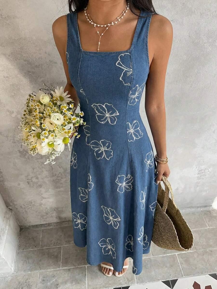NIEBIESKA MAXI SUKIENKA