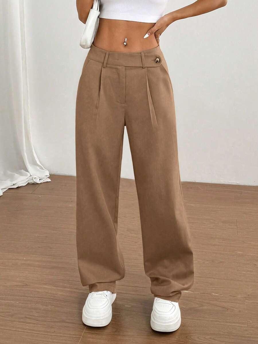 BRĄZOWE SPODNIE CASUAL 