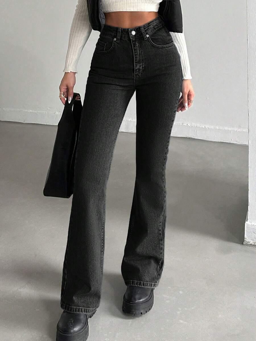 CZARNE SPODNIE JEANS 