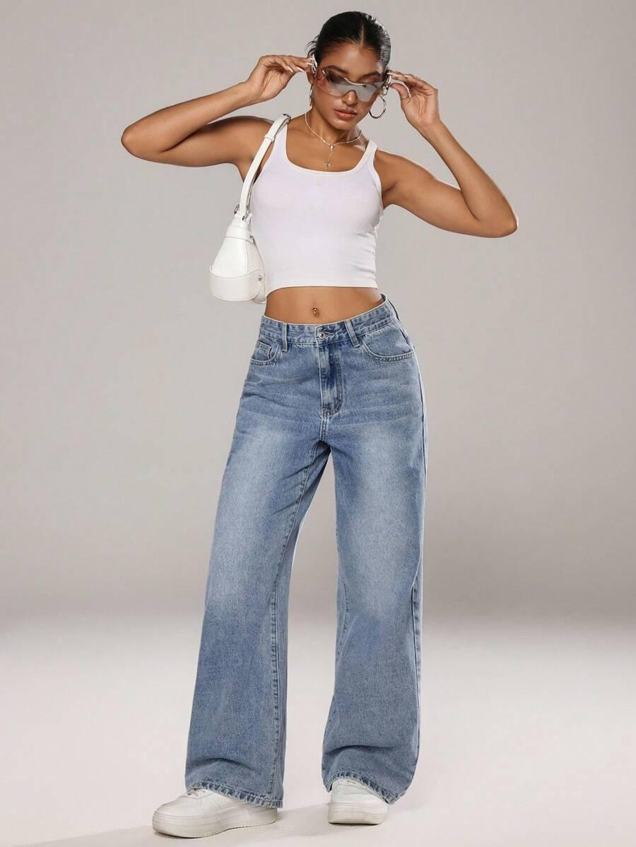 NIEBIESKIE SPODNIE JEANS