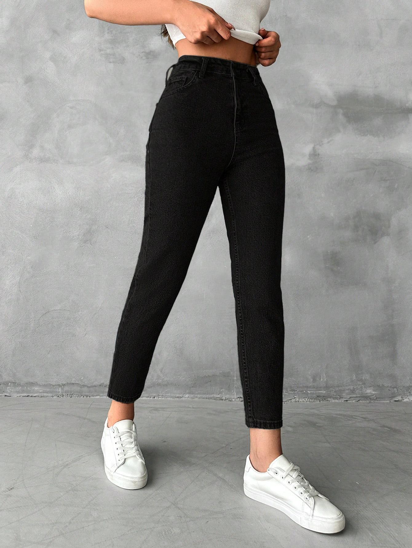 CZARNE SPODNIE JEANS