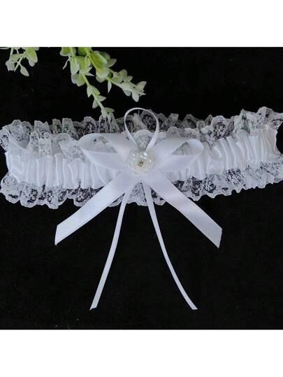 BIAŁA PODWIĄZKA KOKARDA