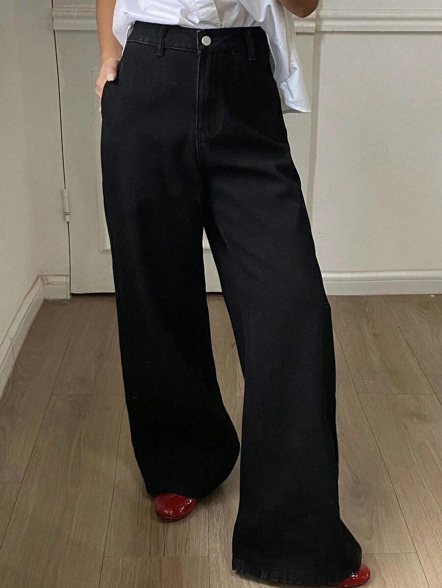 czarne ocieplane spodnie jeans