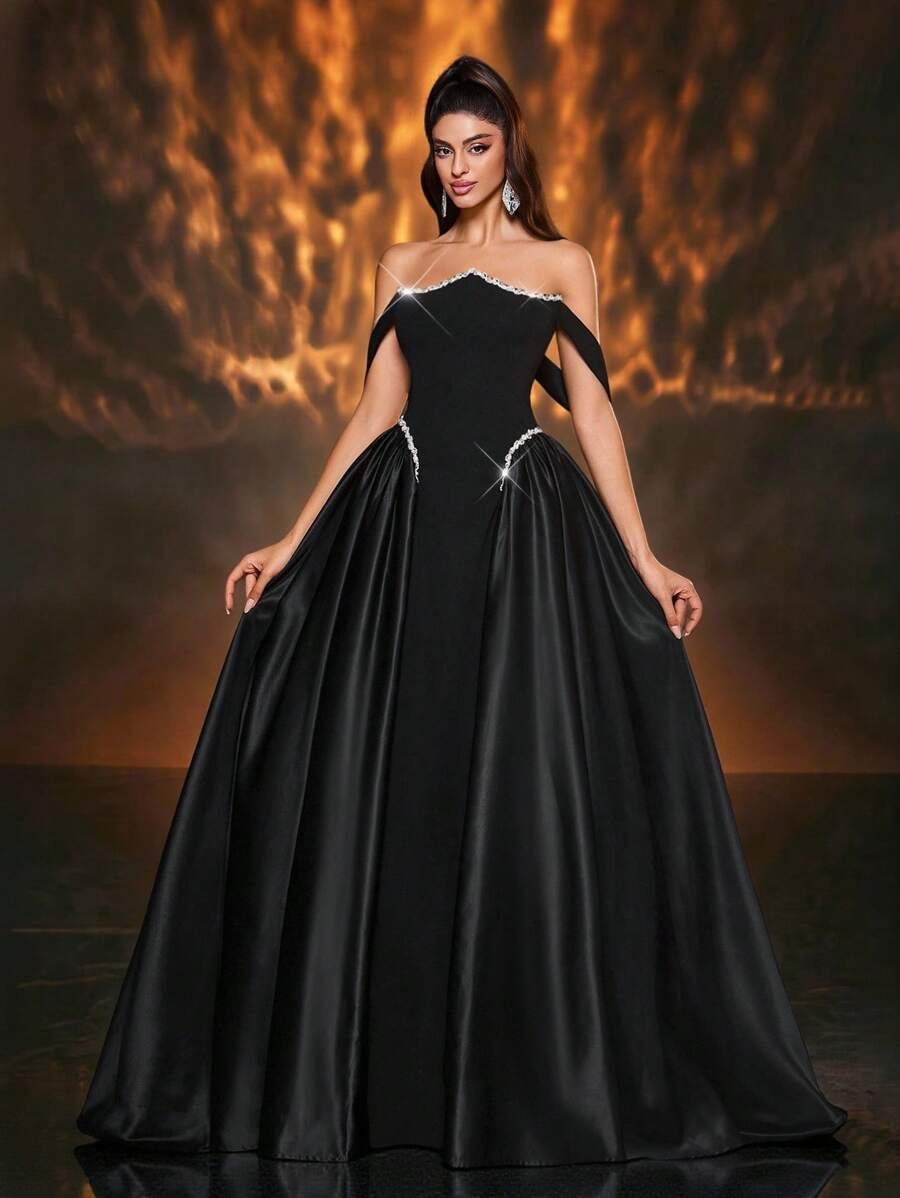 CZARNA MAXI SUKIENKA