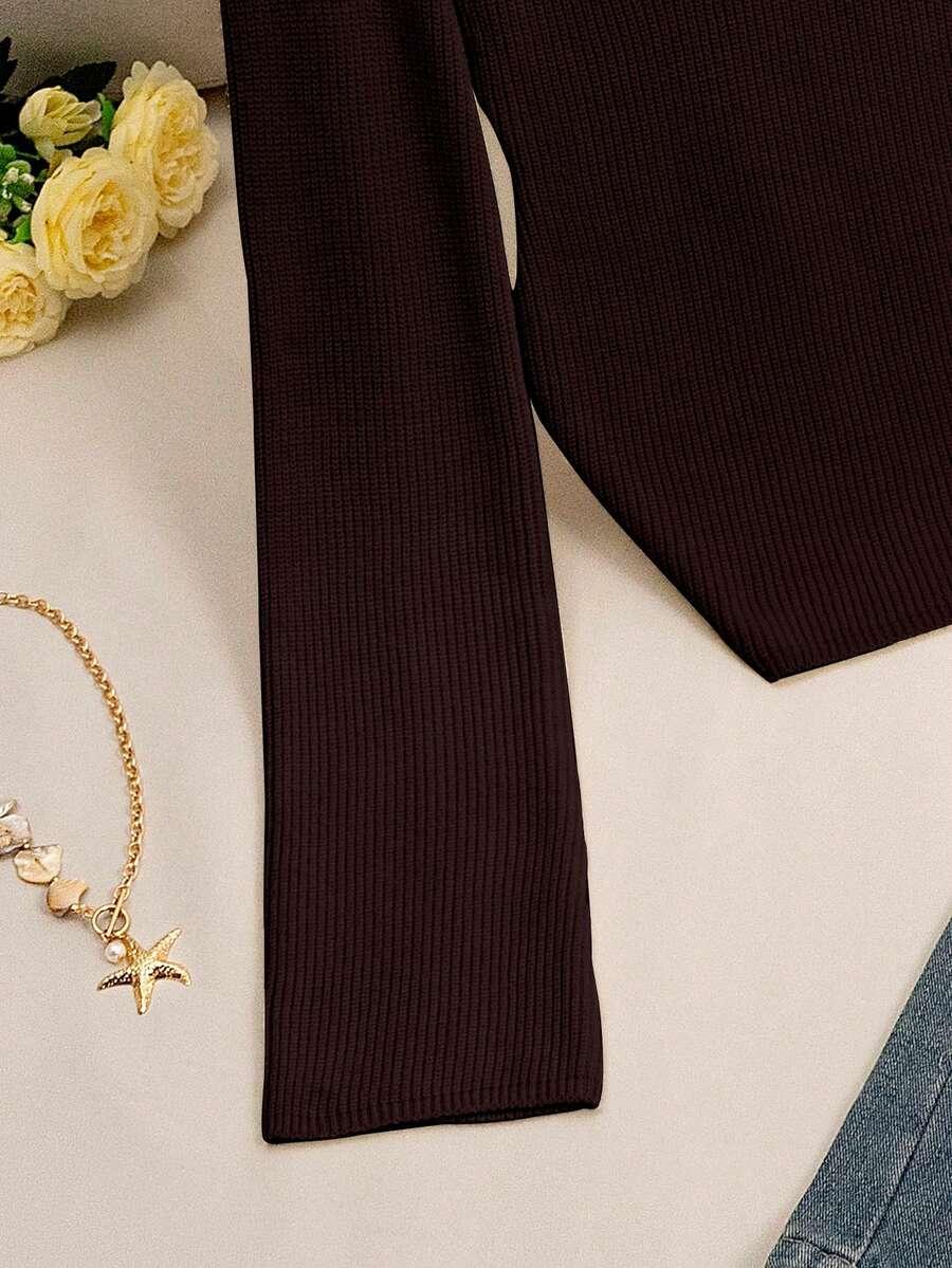 BRĄZOWY SWETER PRĄŻKI